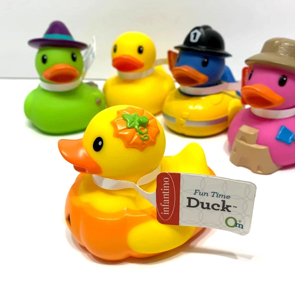 Infantino Fun Time Duck Bath Toys 5 Pack Age 0m+ Great for to Gift New with Tags